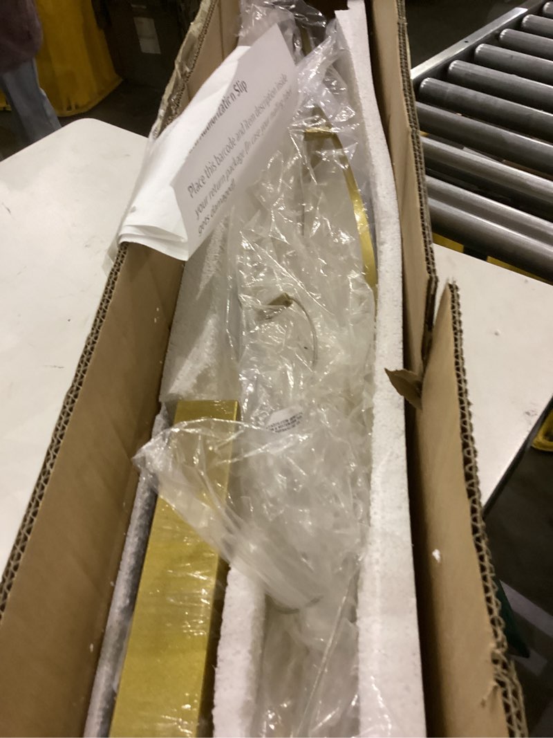 Condition photo showing Good Condition for Modern Ceiling Pendant Light, with Remote Control Dimmable 3 Color Mode & Brightness Ceiling Lamp, Anti-Flicker Dining Light Fixture for Kitchen, Dining Room (Gold) D 47IN