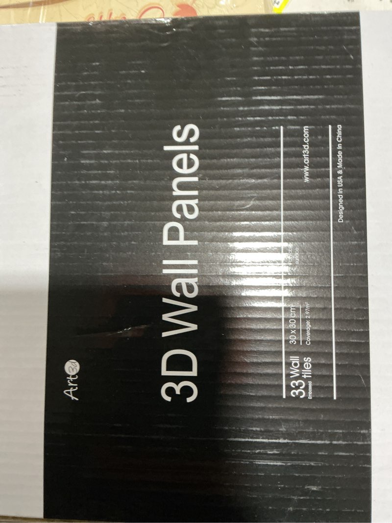 Condition photo showing Good Condition for Art3d Decorative 3D Wall Panels in Diamond Design, 12"x12" Matt Black for Home and Office Decor (33 Pack) Matte Black