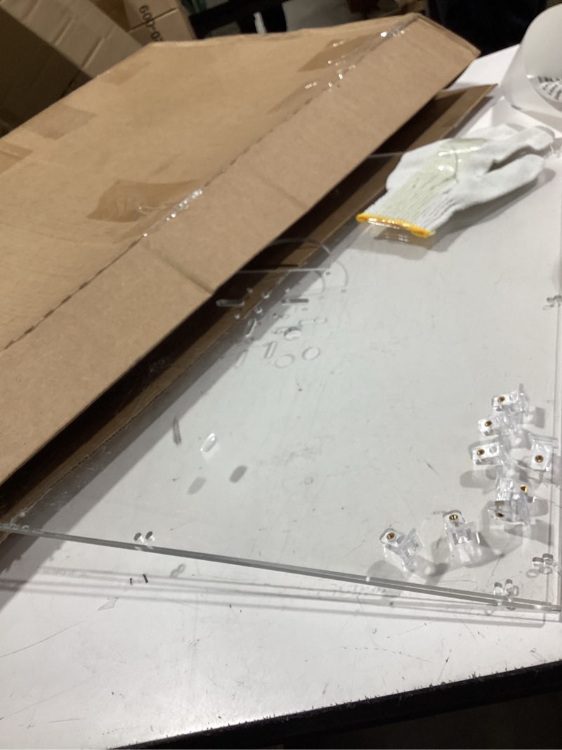 Condition photo showing As Is for missyou 3dhologramfan cover for 46cm for collectibles assemble clear acrylic box alternative glass case for 3dhologramfan or holographic projection (for 18.1 inches and below)