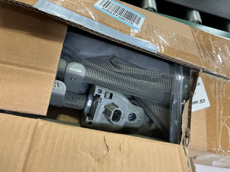 Condition photo showing As Is for No Drill Baby Gate for Stairs No Bottom Bar, 34-55” Punch Free Dog Gate with Large Walk Thru Door, Mesh Dog Gate for The House, Swing & Dual Openings, No Drilling Pet Gates for Doorways, Black Black 34"-55" Wide - No Drilling