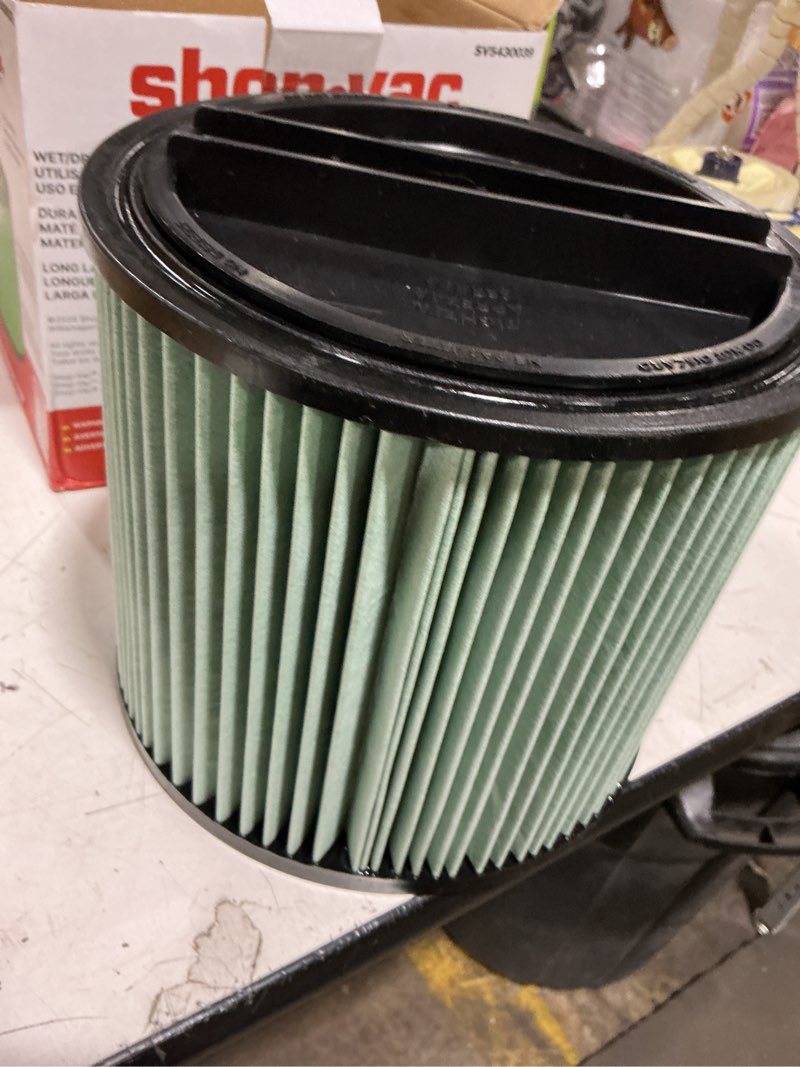 Condition photo showing Good Condition for shop-vac high performance 90304/90344 cartridge filter, fits most 5-16 gallon shop-vac wet/dry vacuums, high efficiency hepa filter, washable and reusable, 1 pack