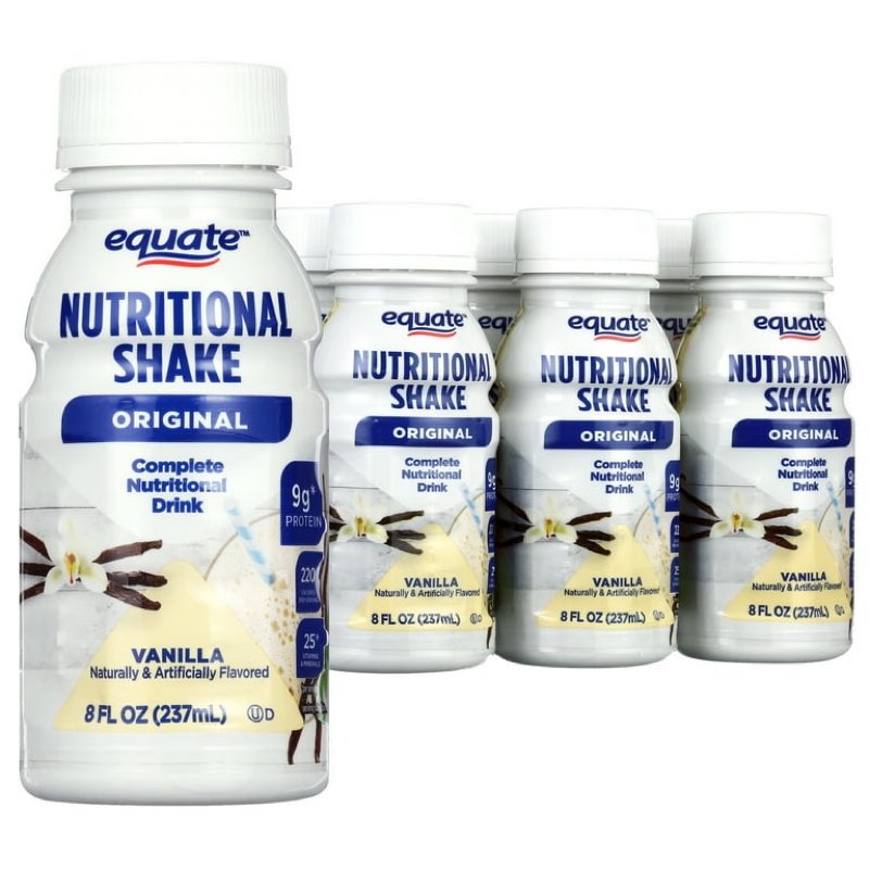 (Exp 04/07/2027) Equate Vanilla Original Nutritional Shake, 8 FL OZ, 6 Count
