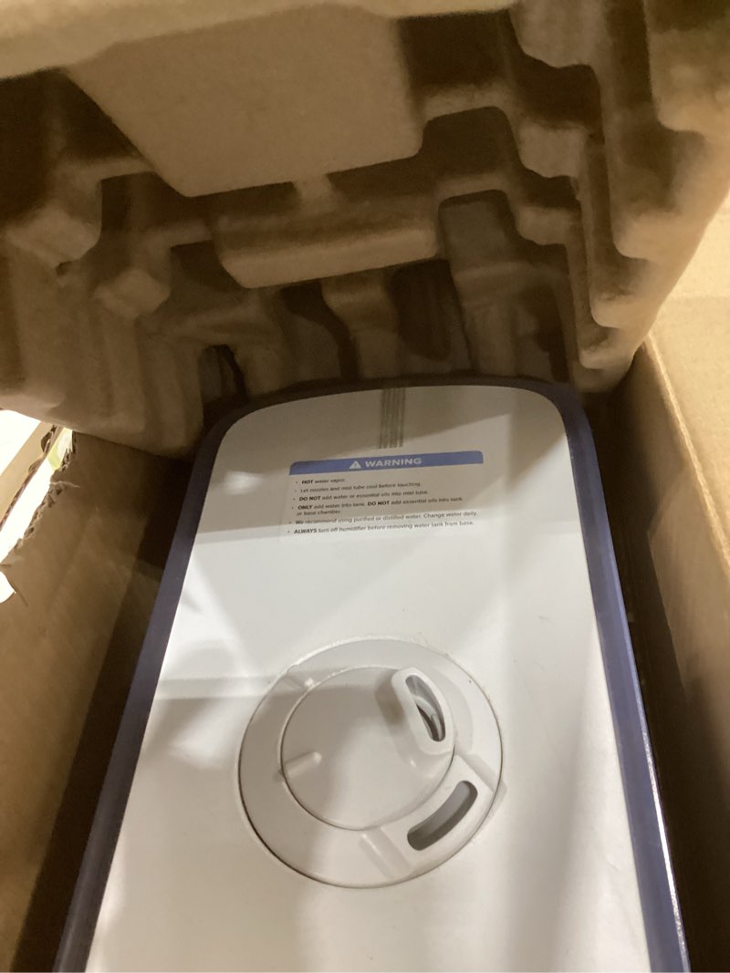 Condition photo showing As Is for LEVOIT Humidifiers for Bedroom Home, Smart Warm and Cool Mist Air Humidifier for Large Room, Auto Customized Humidity, Fast Symptom Relief, Easy Top Fill, Essential Oil, Quiet, OasisMist4.5L, White White 4.5L