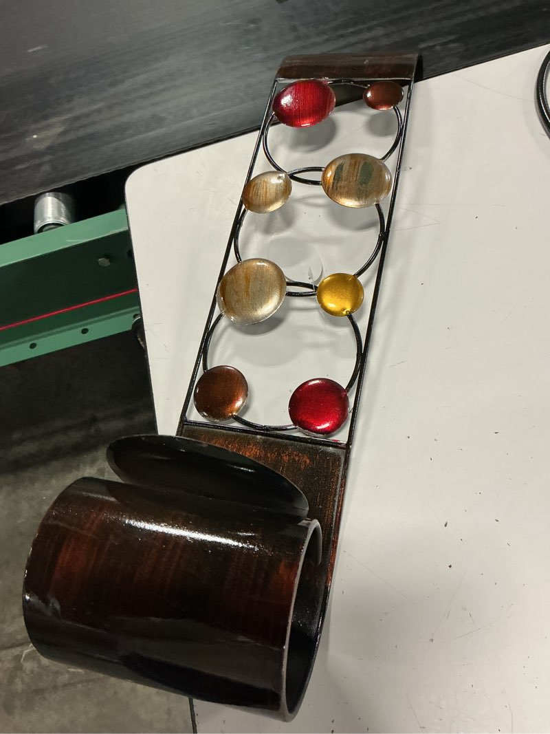 Condition photo showing Good Condition for (incomplete only one piece) ;deco 79 metal candle sconce, set of 2