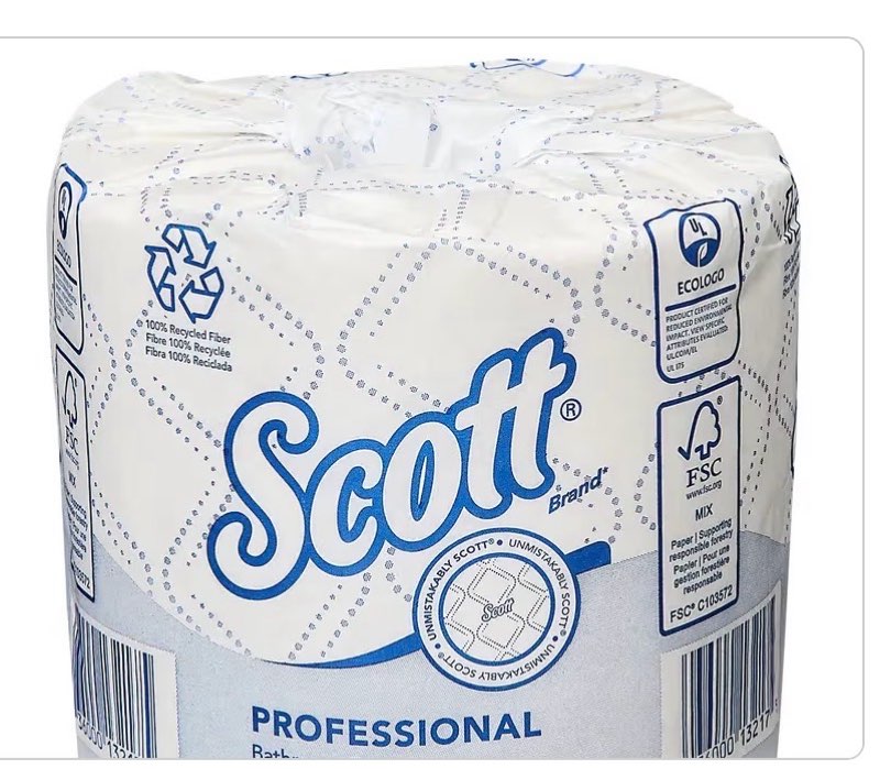 scott® essential toilet paper & tissue roll 4x4 in 2ply white core standard (srb) 473 sheets/roll 80 rolls/case