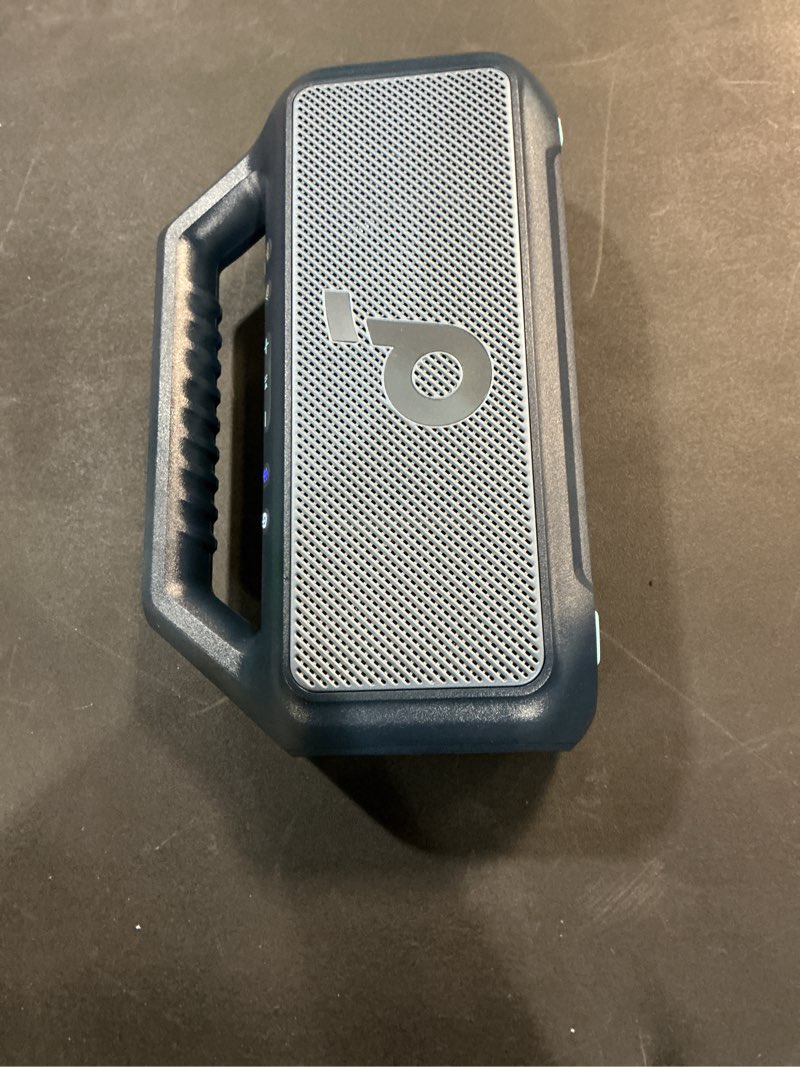 Condition photo showing Good Condition for soundcore boom 2 by anker, 80w outdoor bluetooth speaker, 24h playtime | ipx7 waterproof, bassup 2.0 subwoofer, floatable, rgb lights, usb-c, custom eq via soundcore app, for camping and beach(blue)