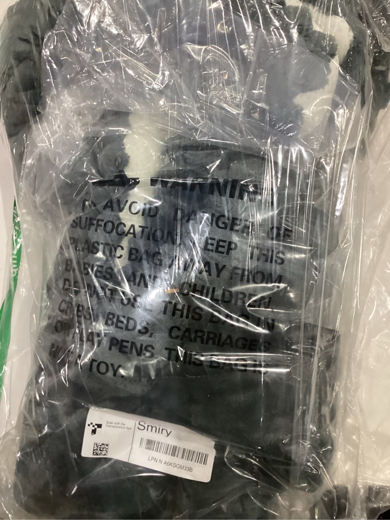 Condition photo showing As Is for Smiry Fuzzy Couch Cover for Dogs, Non Slip Washable Pet Sofa Cover, Scratch Proof Hair Resistant Plush Sofa Slipcover, Pet Friendly Couch Cushion Protector for Cat, Dark Grey, 27.6" x 82.7" Dark Grey 27.6" x 82.7"