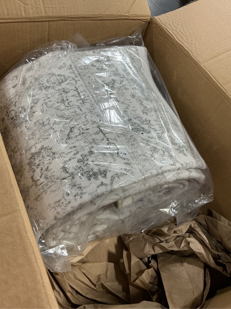 Condition photo showing New/Like New for gray runner rug 3x12 hallway machine washable kitchen vintage distressed non slip long carpet indoor grey retro floral bedroom accent throw rug for bathroom office laundry dining living room 3' x 12' (runner) accent | grey