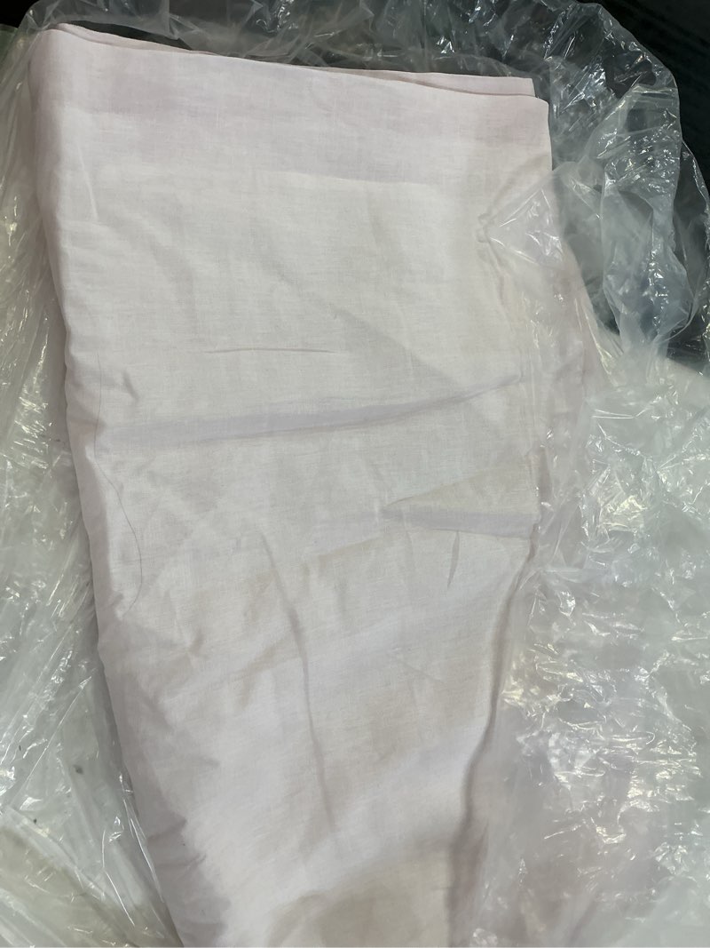 Condition photo showing Good Condition for european linen curtain - single panel, 48x96, vintage blush