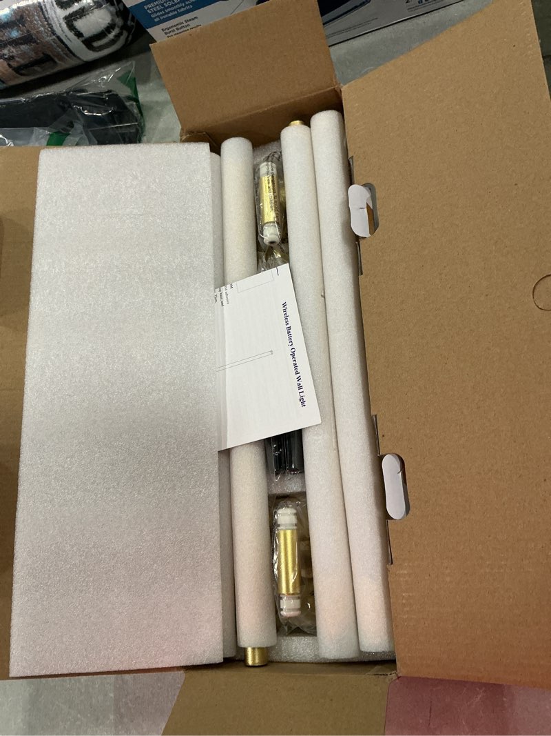 Condition photo showing Good Condition for battery operated wall sconces set of 2: 10000mah rechargeable wall lights with remote, 360° rotate 3000k-6000k led wireless wall light fixtures decor for bedroom living room hallway picture lighting gold wall sconce set of 2