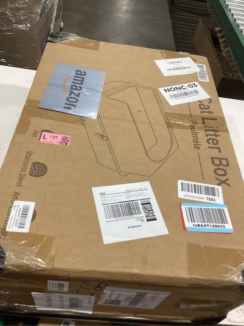 Condition photo showing Good Condition for XXL All Stainless Steel Sifting Litter Box with Lid,Sifting Cat Litter Box for Wood Pine Pellets,High Sides Sifter Litter Pan System,Odor Control,Easy to Clean,with Liners and Scoop XXL:23.6''L×15.7''W×14''H