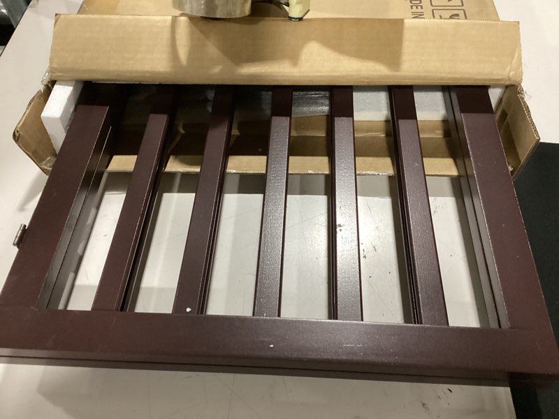 Condition photo showing Good Condition for freestanding foldable dog gate 2 panel,fully assembled dog gates for doorways, wooden pet gates for the house, 24-inch tall pet gate indoor dog gate brown 2 panel - 37 inches wide
