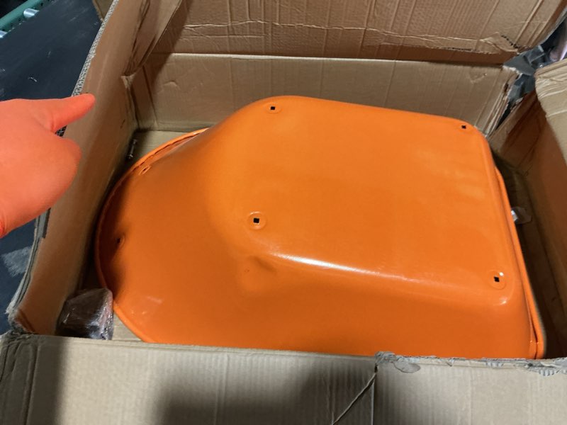 Condition photo showing As Is for vevor wheelbarrow cart, 5 cu. ft. load & 265 lbs capacity, one wheel garden dump cart, garden wagon with metal handle & 16" wide track wheels, easy loading utility yard cart & wagons for lawn farm