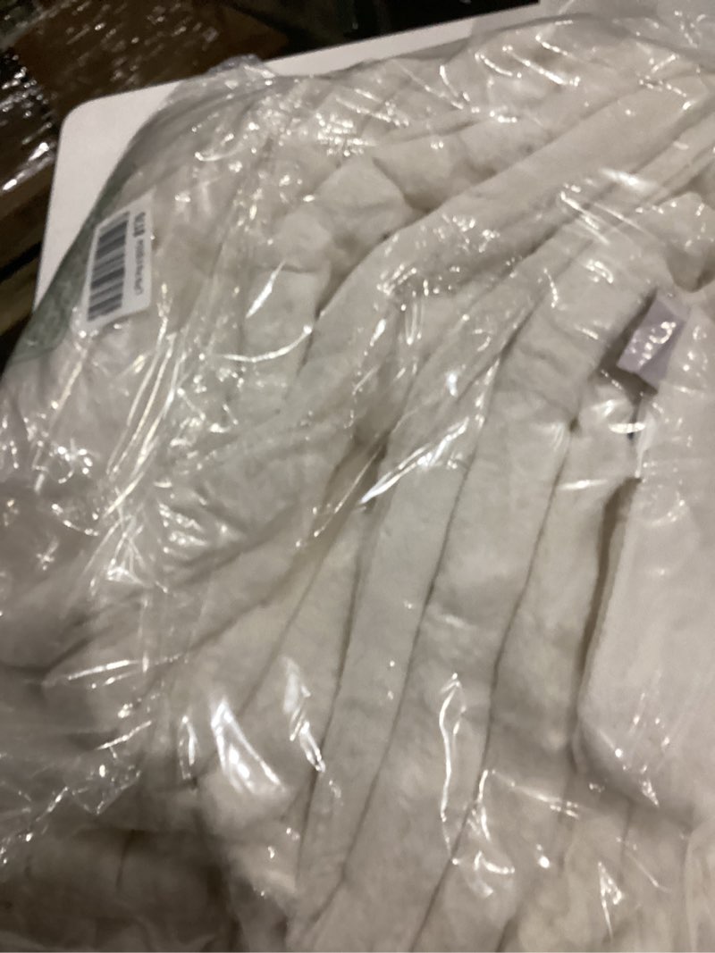 Condition photo showing As Is for Amélie Home Faux Fur Throw Blanket for Couch, Cozy Fuzzy Fluffy Fur Luxurious Soft Striped Plush Gift Blankets for Family Sofa Chair Bedroom, 55"x70", Ivory Striped Ivory Throw(55" x 70")