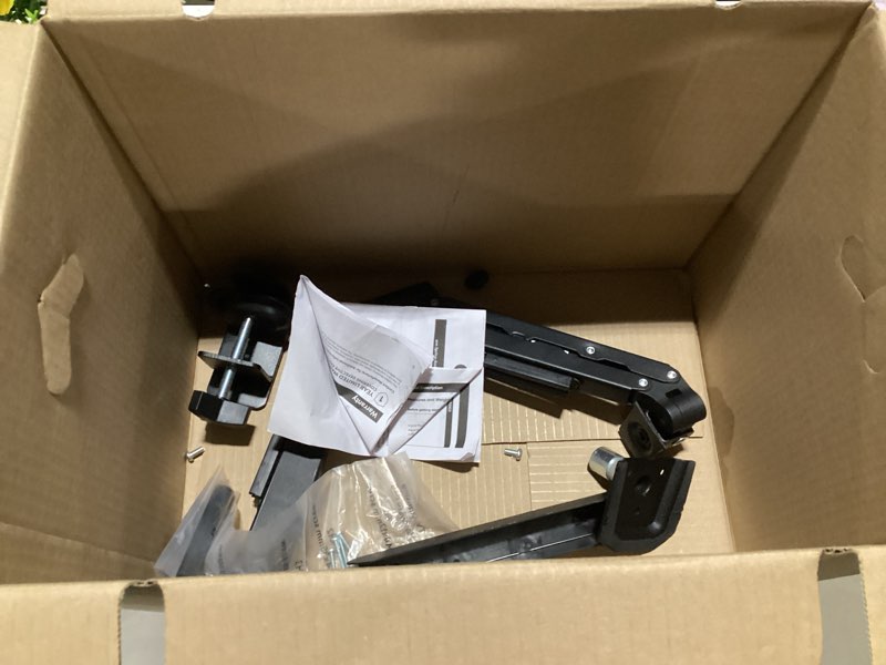 Condition photo showing As Is for onn spring assisted desk mount for 13" to 32" monitors/tvs, 3x load tested, holds up to 19.8 lbs.