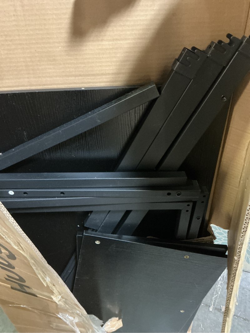 Condition photo showing As Is for Huuger Computer Desk, 70 Inch Office Desk, Gaming Desk with Storage, Writing Desk Work Desk for Home Office, Study, Long Simple Desk, Large Legroom, Metal Frame, Black Black 70inch