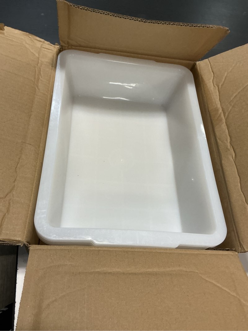 Condition photo showing Good Condition for remerry 3 pack polypropylene containment tray 15" l x 10.8" w x 4" h rectangular lab tray for sterilizing and drying laboratory supplies, durable and temperature resistant plastic 3 15 l x 10.8 w x 4 h