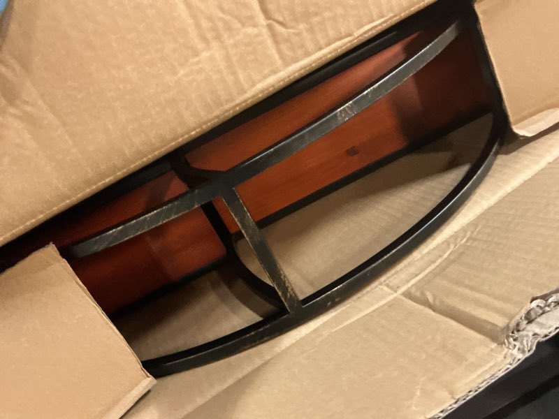 Condition photo showing New/Like New for GLCS GLAUCUS Floating Shelves Wall Mounted,Rustic Decor Wood Wall Shelf Round Metal Wall Mount Display Organizer Holder for Home Decor,Black (L, Black) Black Large