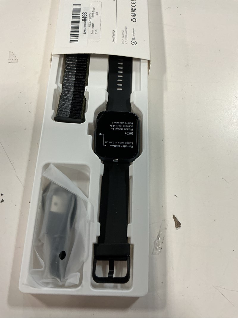 Condition photo showing Good Condition for smart watch for men women, 1.8" fitness tracker for android & iphone, answer/make calls, alexa built-in, heart rate/sleep/spo2 monitor smartwatch, ip68 waterproof watches 101+ sport modes, 2 bands matte black
