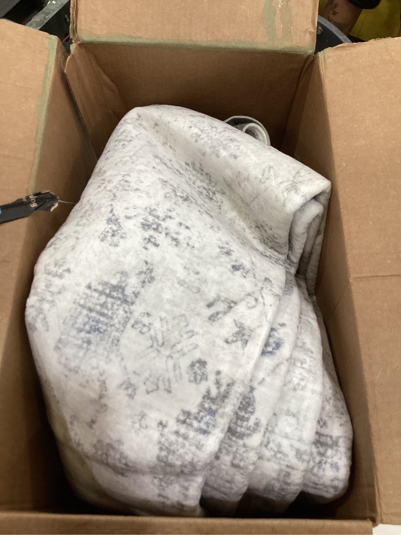 Condition photo showing Good Condition for srugn area rug 8x10 washable area rugs for living room,bedroom, dining room- ultra soft non-shedding faux wool retro rugs,large vintage carpets with non slip rubber backing for farmhouse home office 8' x 10' (rectangular) grey-cream-ivory