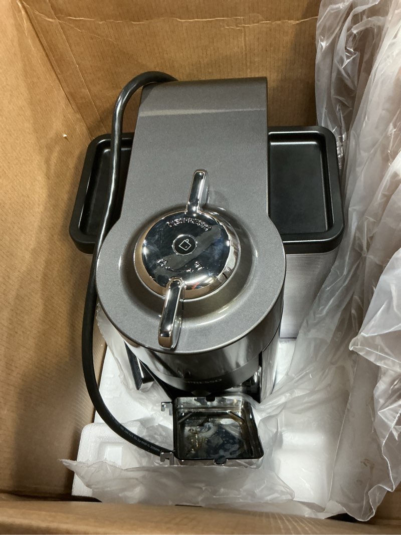 Condition photo showing As Is for nespresso vertuo coffee and espresso maker by de'longhi, piano black