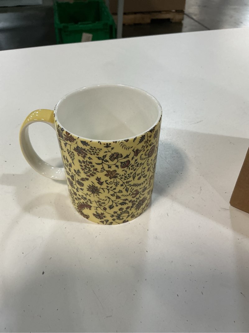Condition photo showing New/Like New for maison d' hermine coffee mug with handles tea cups (15 ounce, pack of 1) | fine bone china coffee mugs for hot beverages cappuccino latte home restaurant hotel spring summer -lakshmi - daya 035 - lakshmi - daya 15 ounce (pack of 1)