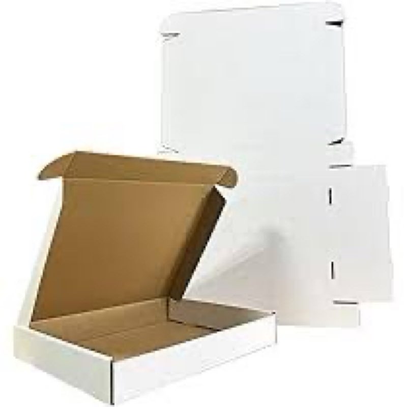 Rnisda 50 Pack 13x11x2'' Shipping Boxes, White Corrugated Cardboard Mailers for Mailing Packaging Sm