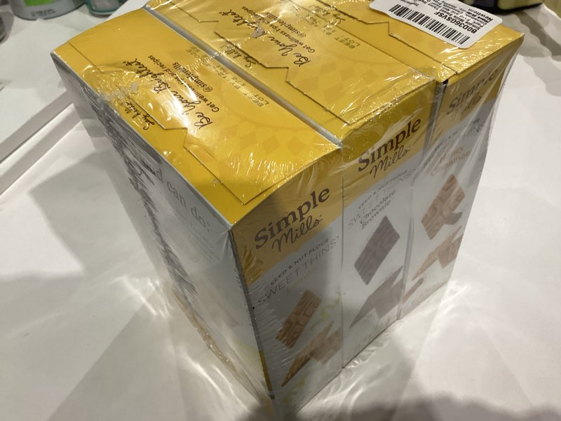 Condition photo showing New/Like New for Simple Mills Sweet Thins New Cookies Variety Pack, Seed and Nut Flour (Lemon, Honey Cinnamon, Chocolate Brownie) - Gluten Free, Paleo Friendly, Healthy Snacks, 4.25 Ounce (Pack of 3) Variety Pack (Lemon, Honey Cinnamon, Chocolate Brownie) 4.25 ounce (Pack of 3)