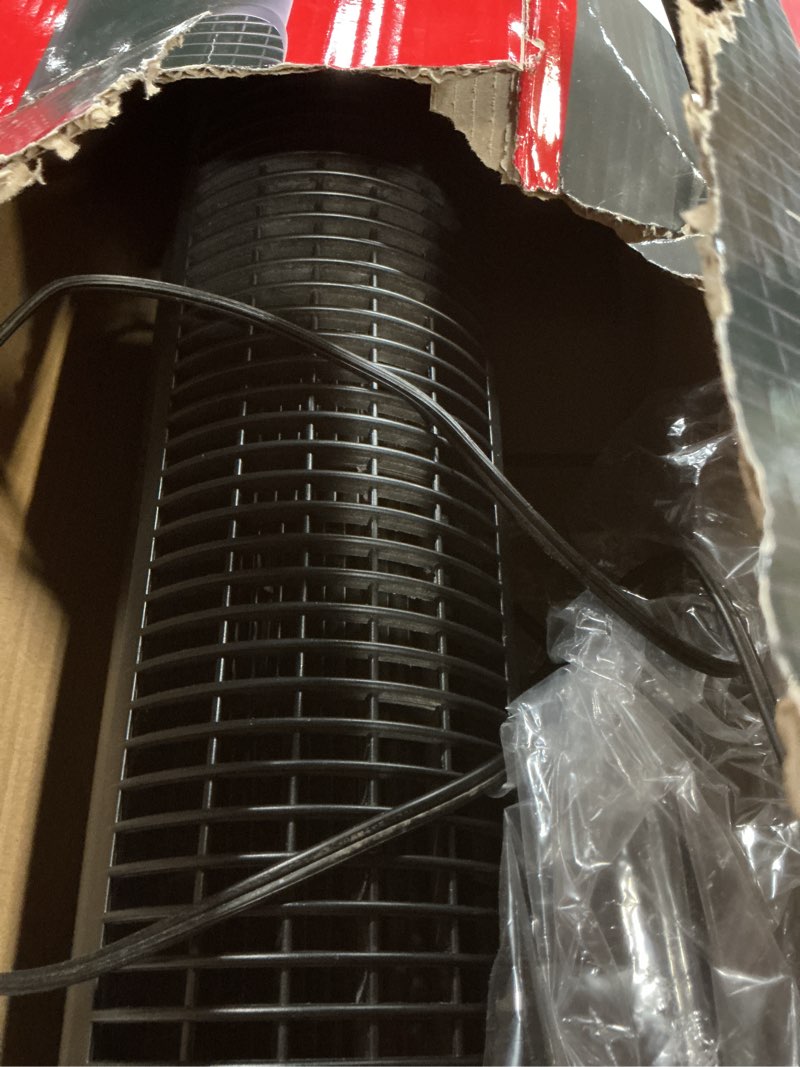 Condition photo showing As Is for Honeywell QuietSet Whole Room Tower Fan-Black, Oscillating Tower Fan with Remote, HYF290B