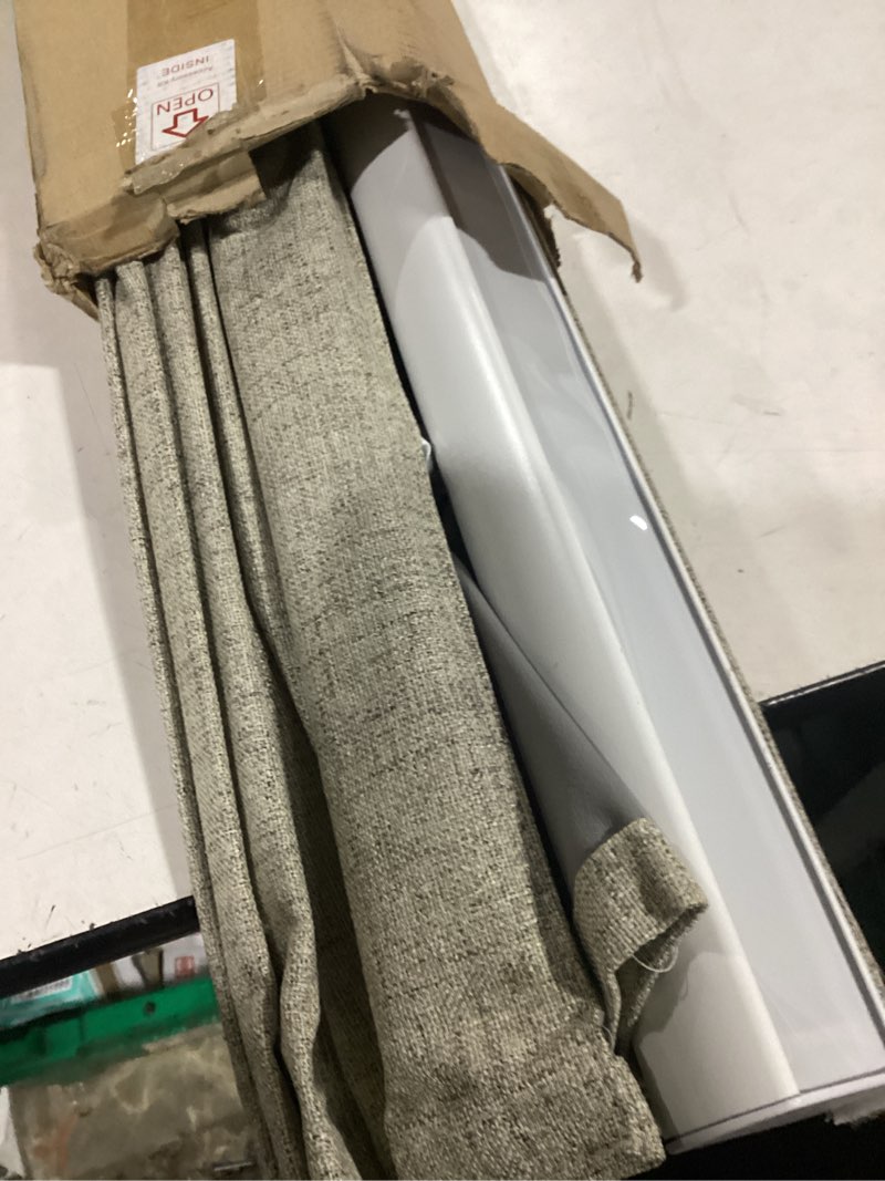Condition photo showing As Is for joydeco cordless roman shades, linen fabric window blinds, thermal insulated blackout blinds, room darkening shades for indoor windows, easy to install, 22" w×75" h, linen linen 22"w x 75"h