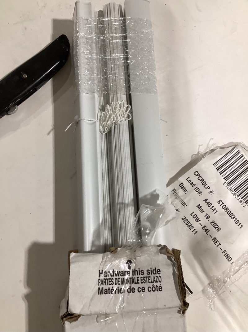 Condition photo showing New/Like New for  project source light filtering 1-in slat width 35-in x 64-in cordless white vinyl light filtering mini-