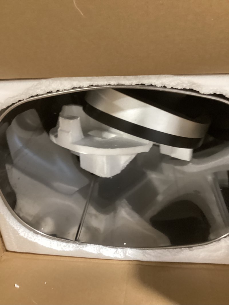 Condition photo showing As Is for PayLessHere 13 Gallon / 50 Liter Trash Can Stainless Steel Touchless Trash Bin Oval Shape Office Waste Bin for Kitchen Bathroom Bedroom Living Room with Lid Powered by Batteries (not Included)