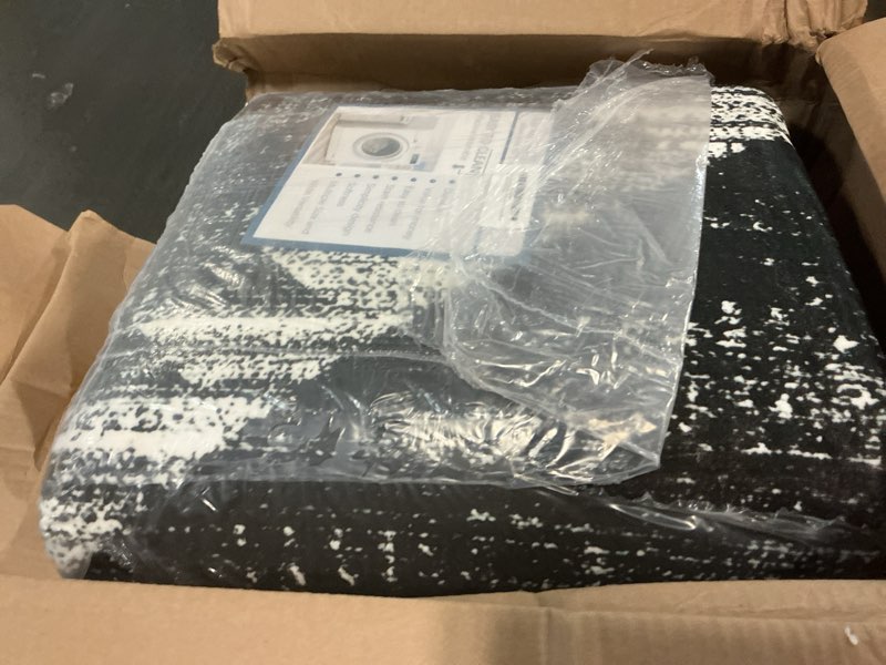 Condition photo showing New/Like New for Area Rug 8x10 Rug Machine Washable Non-Slip Low Pile Print Pattern Western Rug for Living Room Bedroom Entryway Tribal Series -Black Black 8' x 10' (Rectangular)