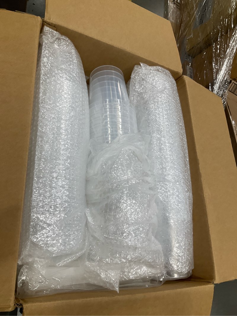 Condition photo showing Good Condition for 100 pack 34oz disposable coffee cups with lids, plastic cups with lids and straws,sturdy & food safe to go cups for cold & hot drinks,smoothies,fruit drinks cups for summer beverages,bar & beach party 100 pcs