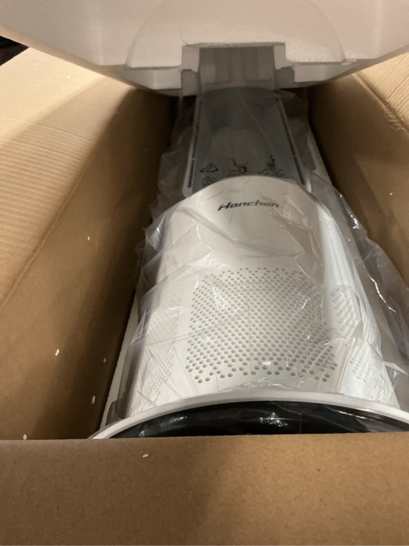 Condition photo showing New/Like New for Hanchen Dual-Tech Bladeless Tower HEPA Fan, Ultra-Quiet 3-in-1 Cooling, Heating & Air Purifier | UL Listed PTC Ceramic Fast Heat, Auto Shutoff, Sturdy Base for Home, Office & Bedroom White