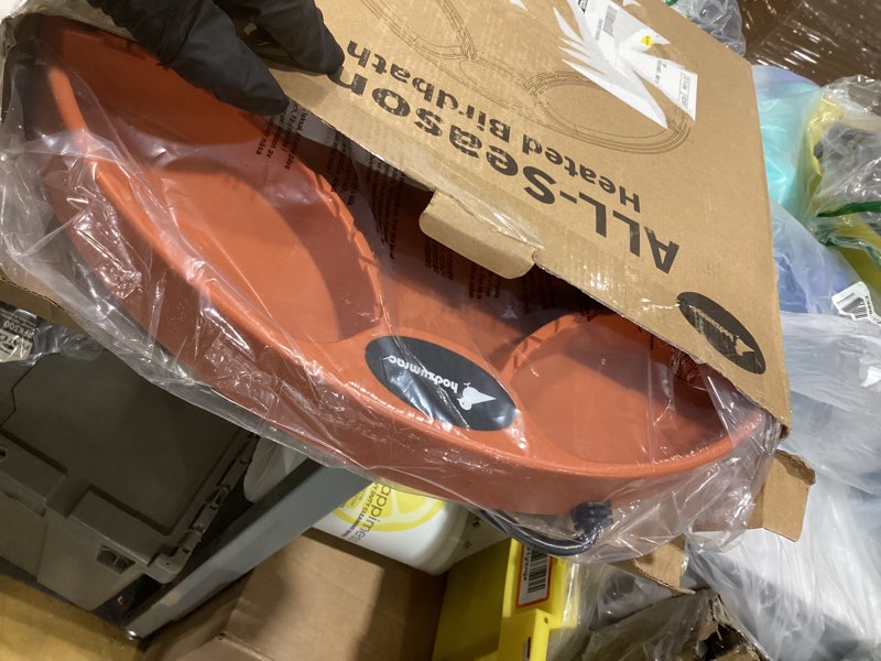 Condition photo showing Good Condition for Heated Bird Bath, 75W Thermostatically Controlled Birdbath Heater with 2 Food Trough, Heated Bird Feeder for Winter Outdoor Patio Lawn & Garden Decoration, with Mounting Hardware