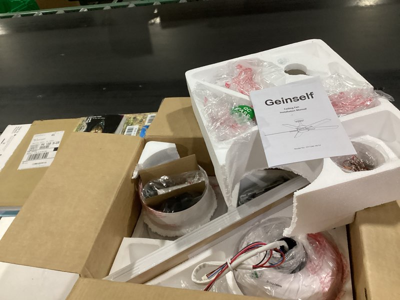 Condition photo showing New/Like New for Ceiling Fans with Lights 52 Inch, Black Smart Ceiling Fan Compatible with Alexa/App/Remote Control, 5 Two-Sided Blades, Ultra Silent Reversible DC Motor LED fan for Living Room(White)