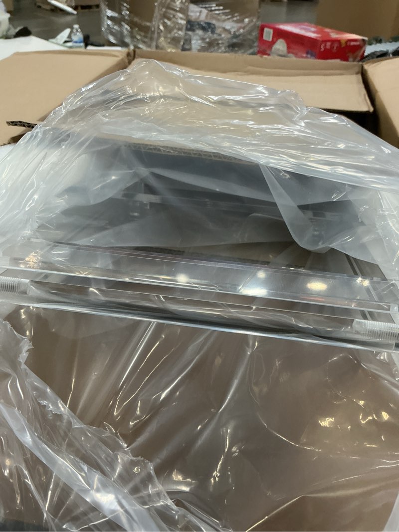 Condition photo showing Good Condition for 2 pcs acrylic foldable tv dinner table clear small folding tv tray space saving acrylic dining table for eating snack coffee bed desk side living room kitchen furniture easy assembly 20.4*18.6*12 inch