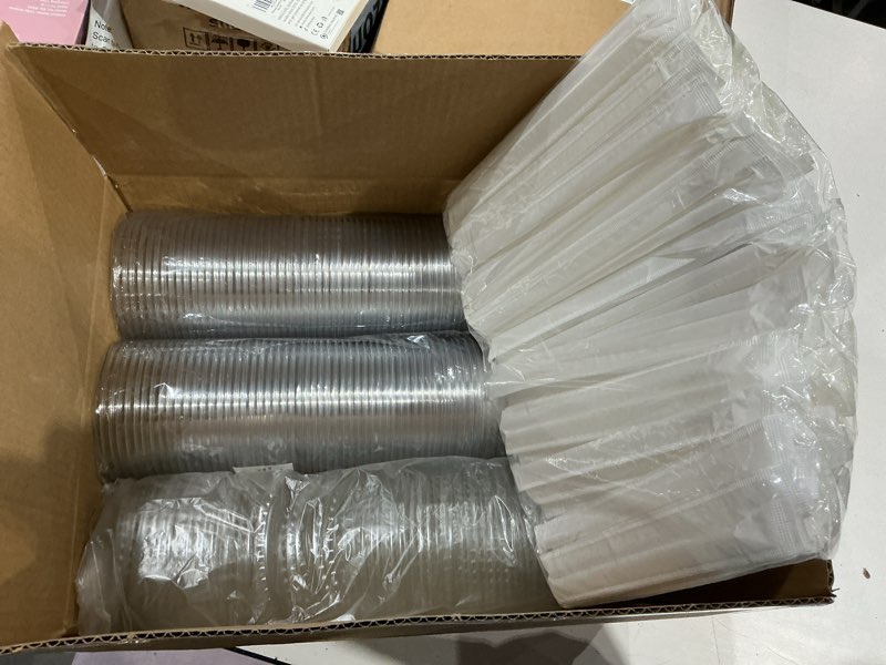 Condition photo showing Good Condition for dealusy 100 pack - 16 oz clear plastic cups with lids and straws, sturdy & food safe iced coffee cups with lids, disposable plastic smoothie cups for cold drinks 16 oz 100.0