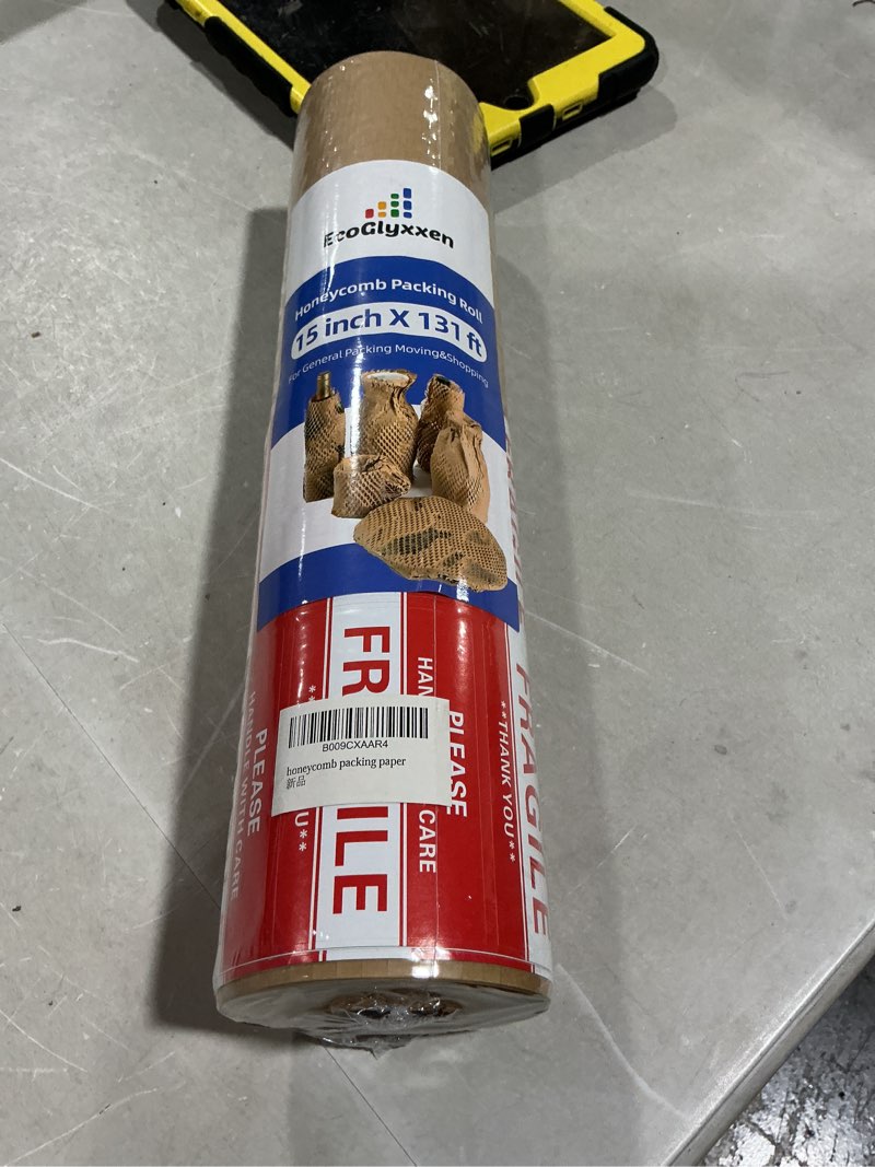 Condition photo showing New/Like New for Honeycomb Packing Paper 15"x131' - Bubble Wrap Eco-Friendly Alternative, Recyclable Cushioning Material for Shipping, Moving & Small Business Packing Supplies with 20 Fragile Sticker Labels 15" x 131' ft