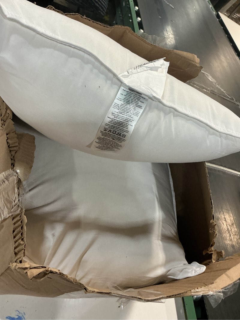Condition photo showing As Is for (similar )sasttie standard pillows set of 2, full size bed pillows for side, back, and stomach sleepers - down alternative plump filling - 2 pack, standard size, 20x26 inches 2 standard