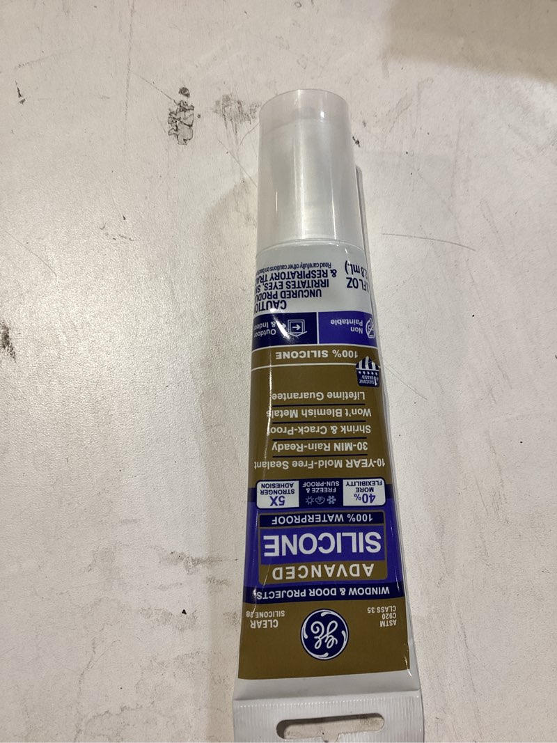 Condition photo showing New/Like New for GE Advanced Silicone Window & Door Sealant  Pack of 1  Clear 2.8 fl oz Tube