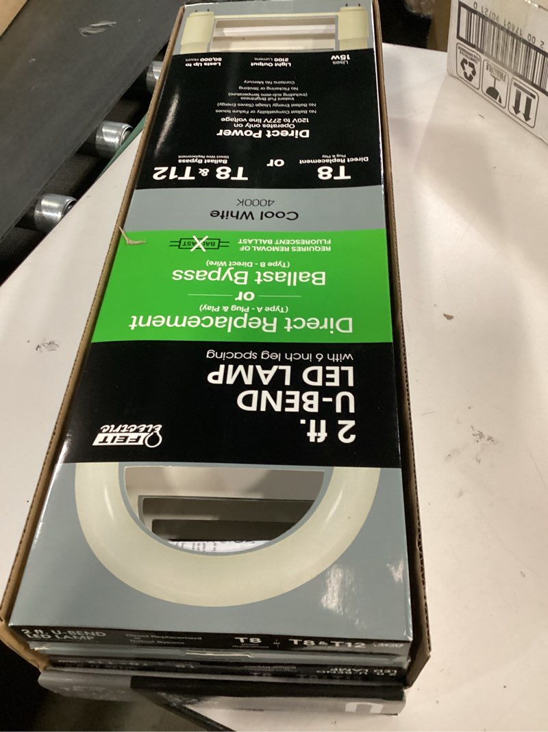 Condition photo showing Good Condition for Feit Electric LED 15W T8/T12 U-Bend Direct Replacement or Ballast Bypass Linear LED Light Bulb, 4000K Cool White, 4-Pack