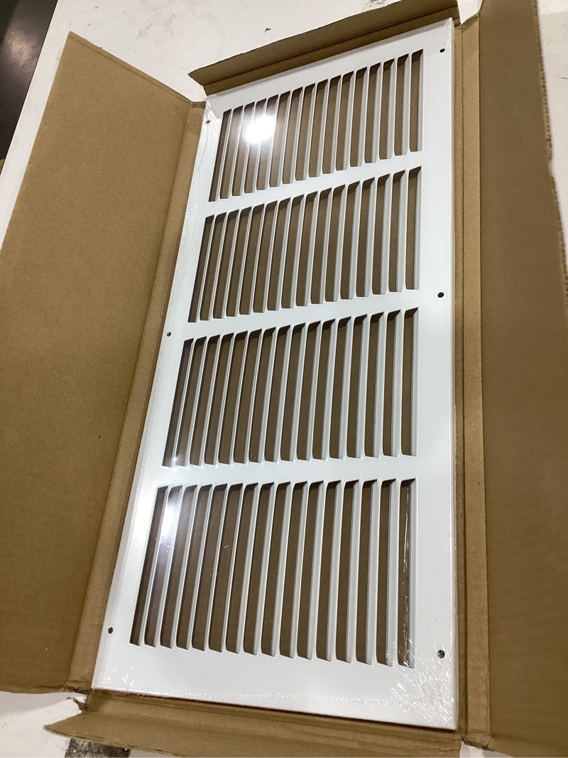 Condition photo showing New/Like New for air return vent cover 20x8 (duct opening size), cold air return vent cover, flat return air grilles, ac vent cover, outer dimensions:21.75"w x 9.75"h (20"wx8"h, duct opening)