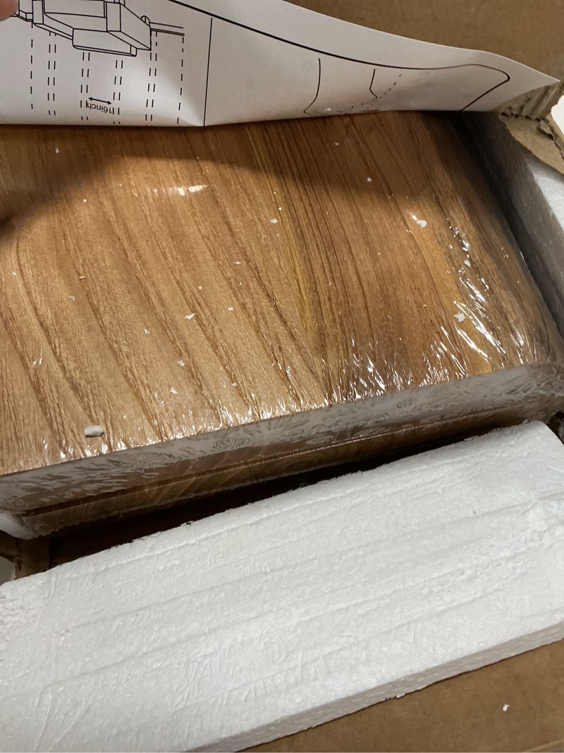 Condition photo showing New/Like New for Floating Shelves Set of 2, Solid Elm Wood Wall Shelves 36 Inch - Invisible Bracket Mount for Living Room, Bedroom, Kitchen, Bathroom - Natural Natural Elm Live Edge, 36"L, 2Packs