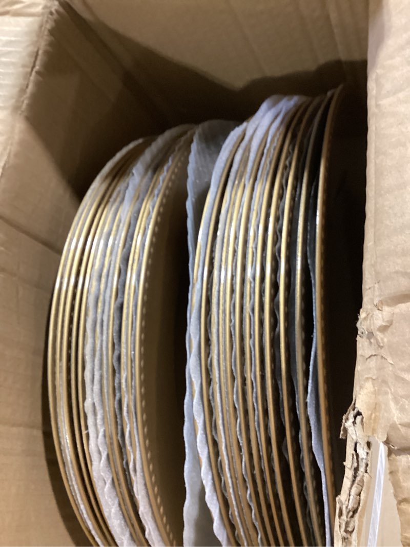 Condition photo showing Good Condition for 24 pcs gold charger plates bulk, 13" round beaded plate chargers for dinner plates, decorative dinner chargers plastic table chargers for wedding holiday party baby shower event decoration (gold) gold 24 pcs