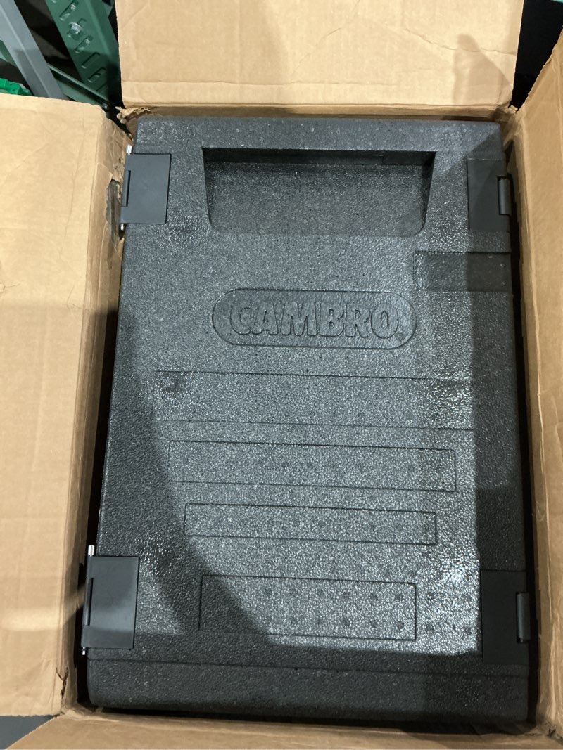 Condition photo showing Good Condition for cambro gobox insulated lightweight thermal hot box and food pan carrier (epp400 - holds four 4 inch pans) - hotbox and food warmer for catering & transport - front load (gray) food carrier