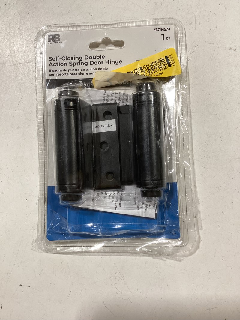 Condition photo showing As Is for reliabilt 3-in h black spring interior door hinge