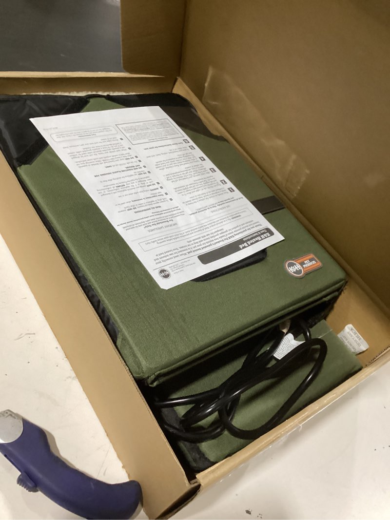 Condition photo showing Good Condition for K&H Pet Products Heated Outdoor Cat House for Outside Pets in Winter, Weatherproof Outdoor House for Ferals, Insulated Kitty Shelter, 2 Doors, Waterproof Heated Cat Bed, Safety Listed - Olive/Olive Olive/Olive Heated