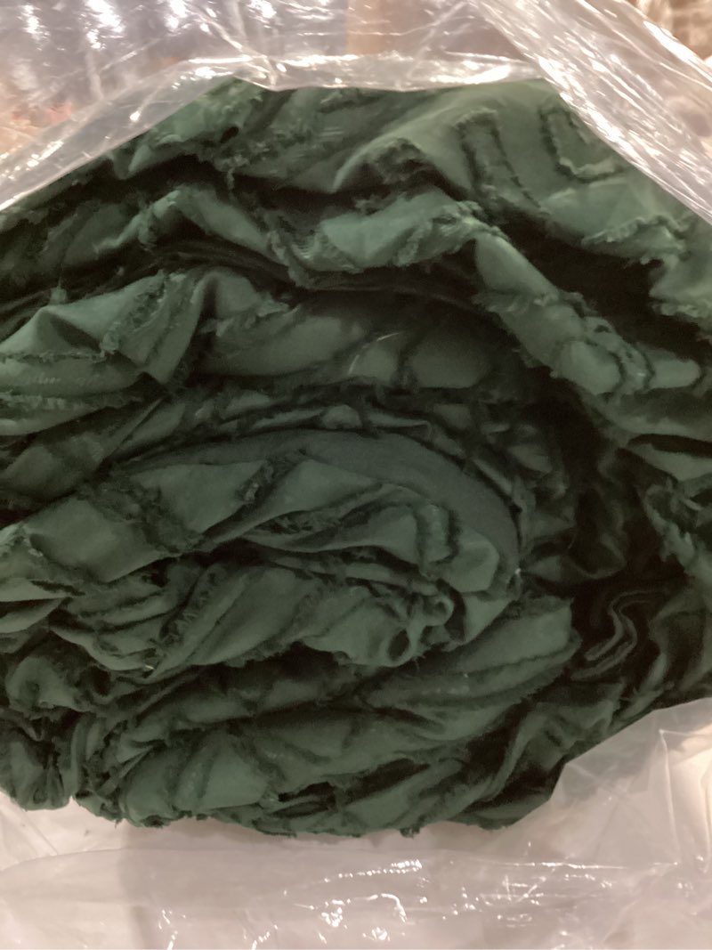 Condition photo showing As Is for Andency California King Comforter Set Dark Emerald Green - 7 Pieces Bed in a Bag Cal King Bedding Comforter Sets, Tufted Lightweight Fluffy Bed Set with Comforter, Sheets, Pillowcases & Shams Emerald Green California King (104"x96")